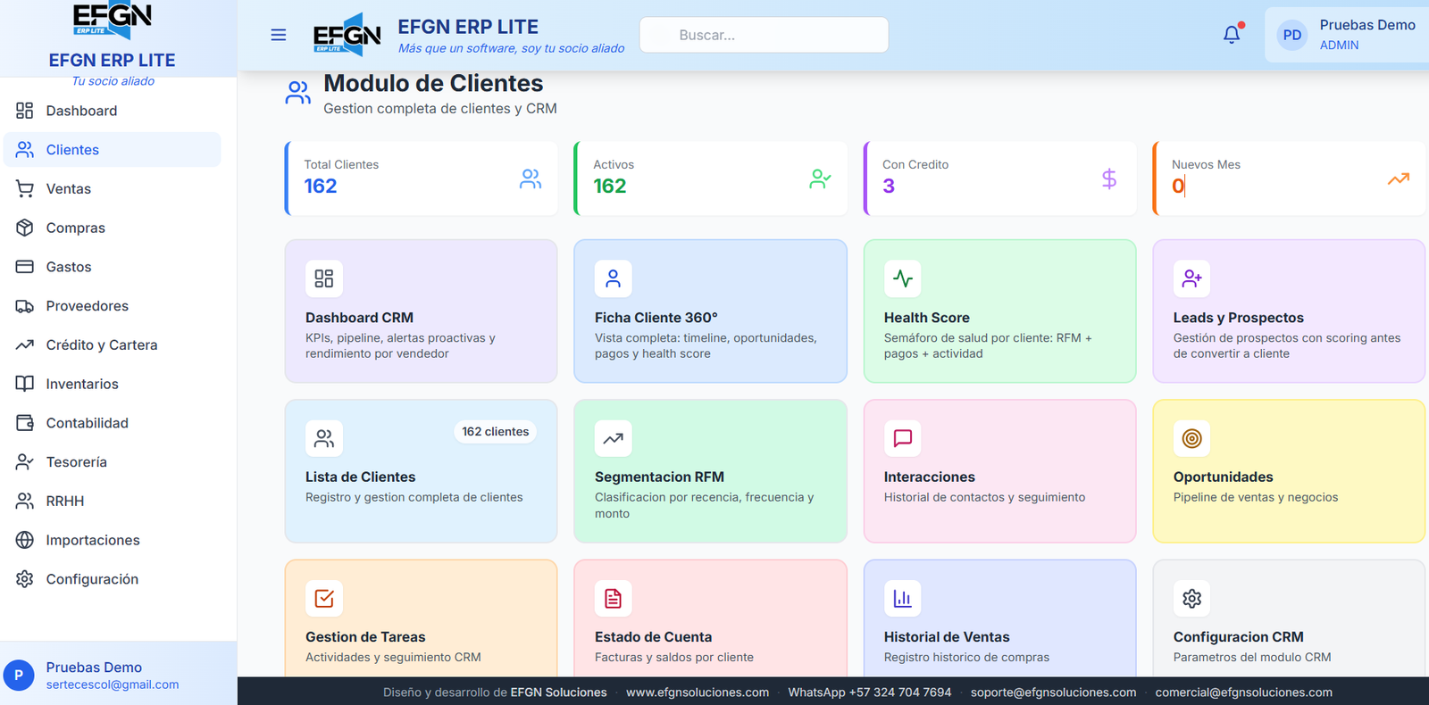 Módulo CRM EFGN ERP LITE